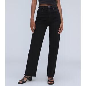 Everlane Black Organic Cotton Way High Rise Straight Leg Jean Women’s 27 Long
